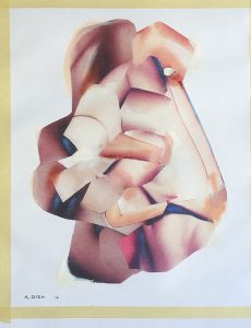 Cafe au lait small-2012-Digital print oil paint on canvas-60x45cm-Body shop serie