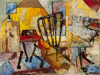 My room-oil on hardboard